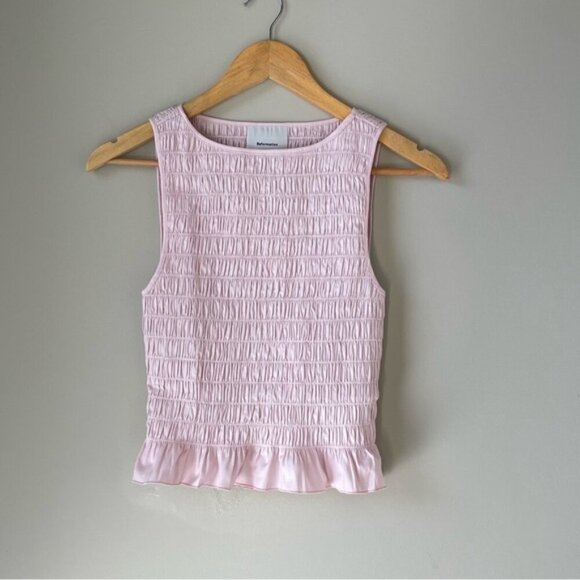 NEW Reformation Laguna Two Piece Matching Midi Set Cherry Blossom Pink US 4 UK 8 - Picture 7 of 16